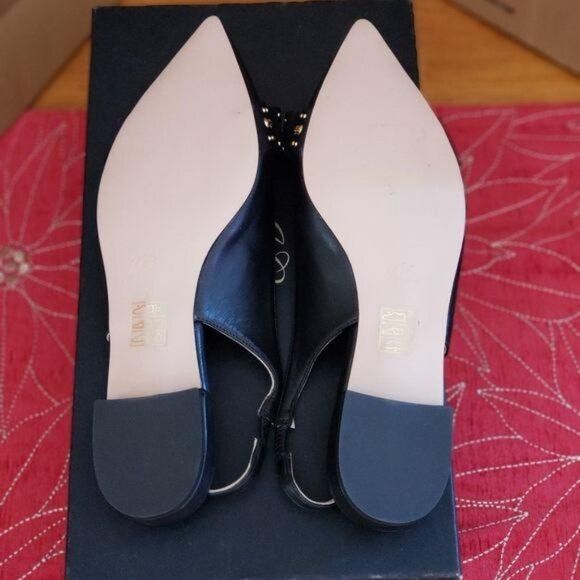J. Crew Gwen Leather Pointy Toe Slingback with Studded Bow - Picture 7 of 9
